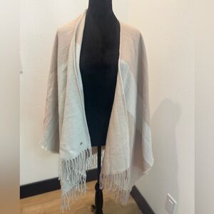 Soia & Kyo Beige Fringe Knit Wrap / Shawl